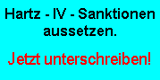 Hartz IV Sanktionen aussetzen!